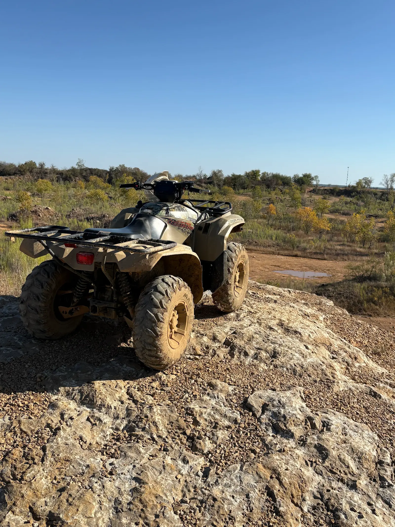 Wide-angle shot of an ATV on a dirt trail at Northwest OHV Park