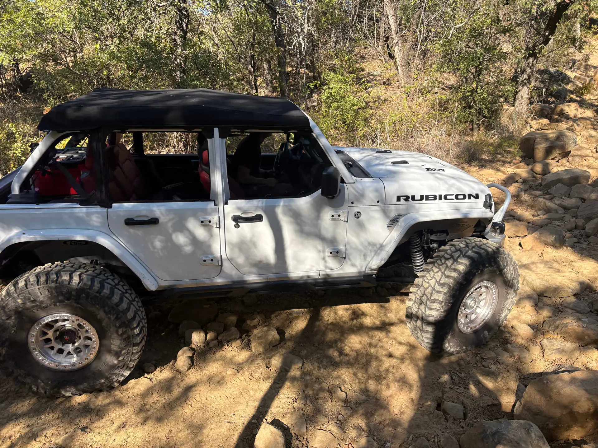 White Honda Rubicon ATV at the off-road park near Fort Worth, TX